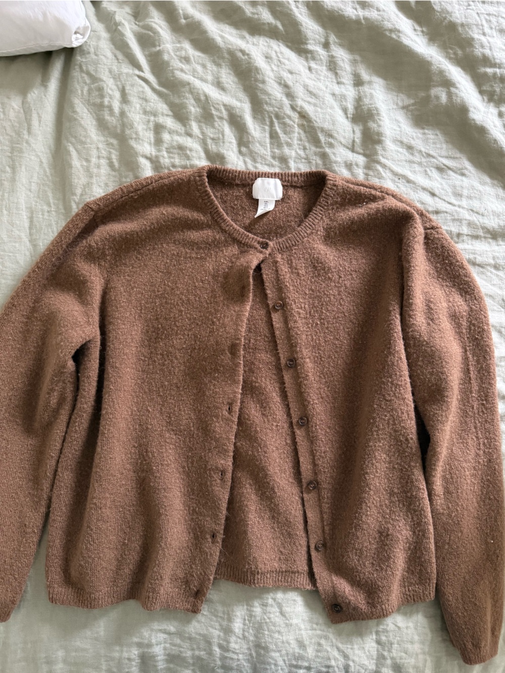 H&M Fuzzy Women's Button-Up in Warm Brown